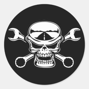 Chromeboy Cross-Wrenches Classic Round Sticker