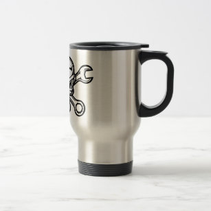 Garage Skull Home Décor Furnishings Pet Supplies Zazzle Chromeboy Cross Wrenches Travel Mug
