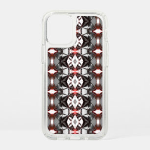 Chromed black grey to ruby rapport, virtual shapes speck iPhone 12 mini case