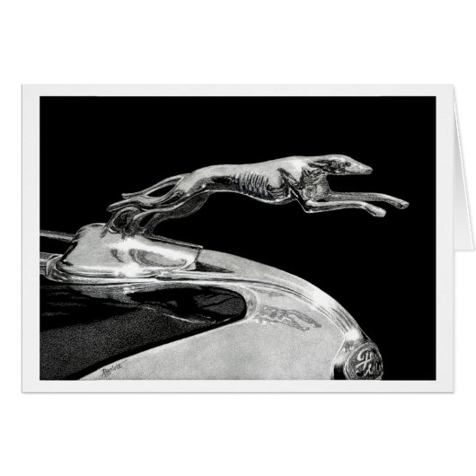 "Chromed Grace" - Greyhound Hood Ornament Cards (Front Horizontal)