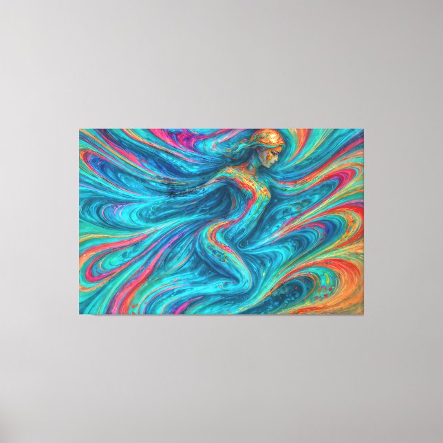 “Chromisca” - Fluid Enchantress Portrait Canvas Print (Front)