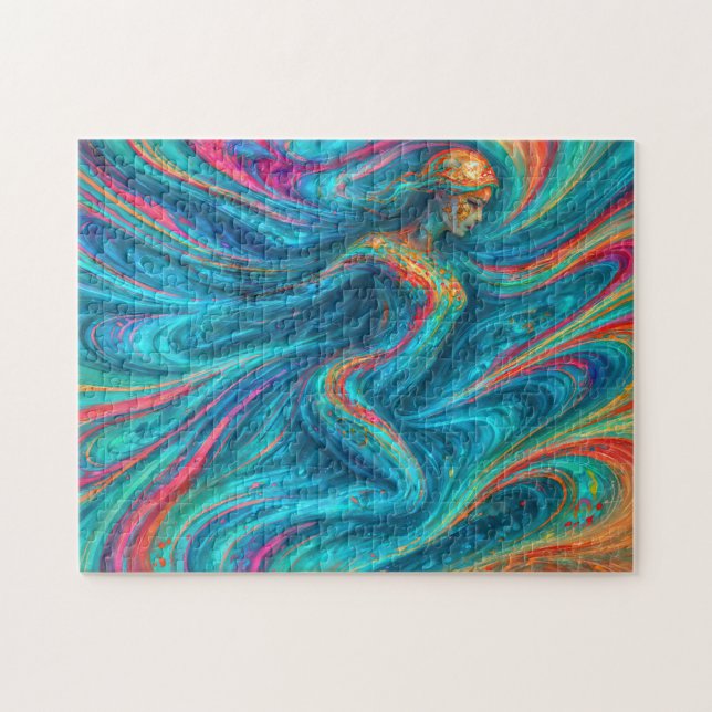 “Chromisca” - Fluid Enchantress Portrait Jigsaw Puzzle (Horizontal)
