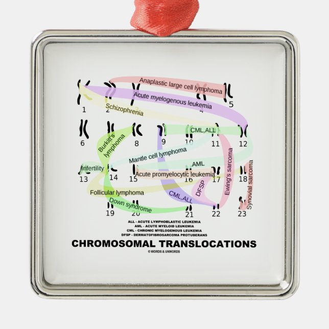 Chromosomal Translocations (Karyogram) Metal Ornament (Front)