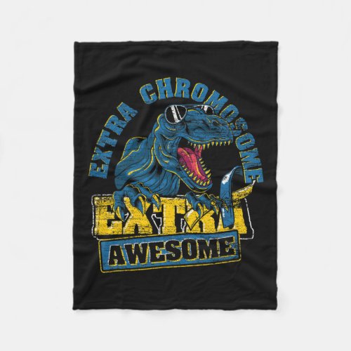 Chromosome Extra Awesome Dinosaur T Rex Down Syndr Fleece Blanket