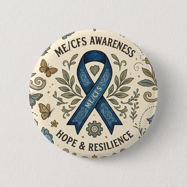 Chronic Fatigue ME/CFS Warrior Button (Front)