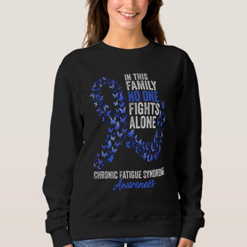 Chronic Fatigue Syndrome Awareness Month Blue Ribb Sweatshirt