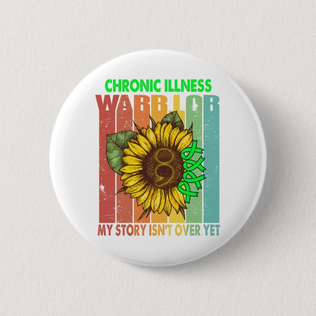 Chronic Illness Awareness Month Ribbon Gifts Button (Front)