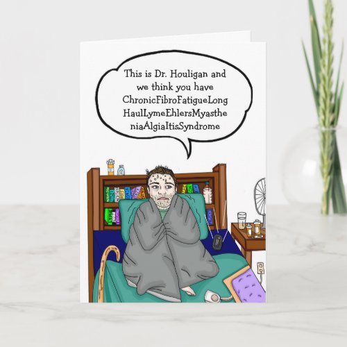 Chronic Illness Series  Hand drawn Cartoon Card