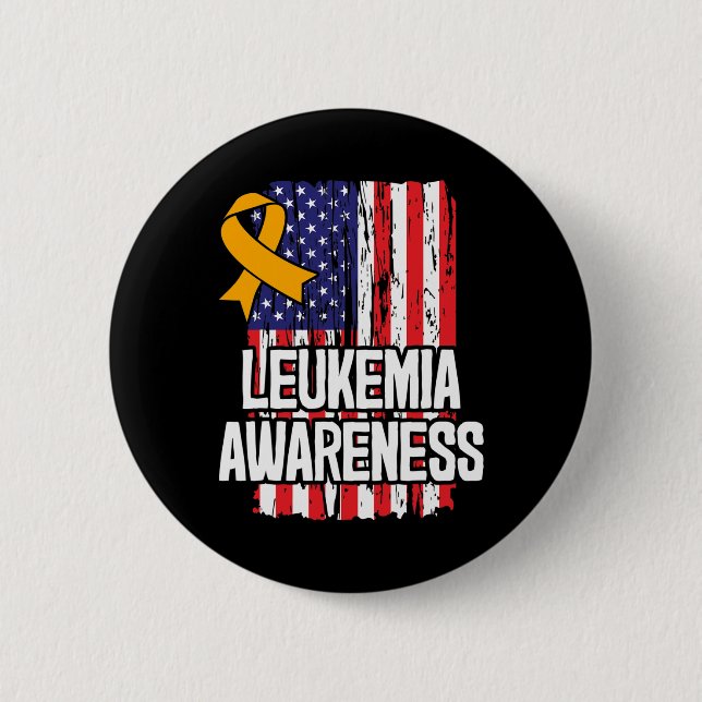 Chronic Leukemia Awareness Ribbon - Leukaemia Surv Button (Front)