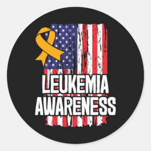 Chronic Leukemia Awareness Ribbon - Leukaemia Surv Classic Round Sticker