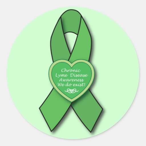 Chronic Lyme Disease Awareness Ribbon Classic Round Sticker | Zazzle