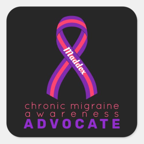 Chronic Migraine Advocate Black Square Sticker