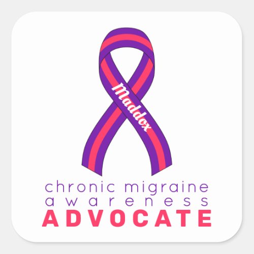 Chronic Migraine Advocate White Square Sticker