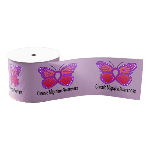 Chronic Migraine Awareness Butterfly 3 Grosgrain Ribbon