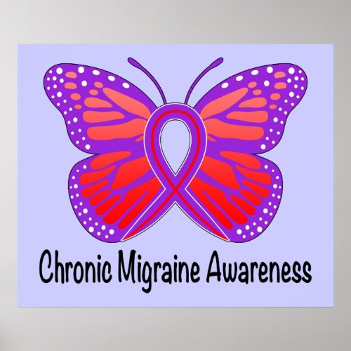 Chronic Migraine Awareness Butterfly Poster