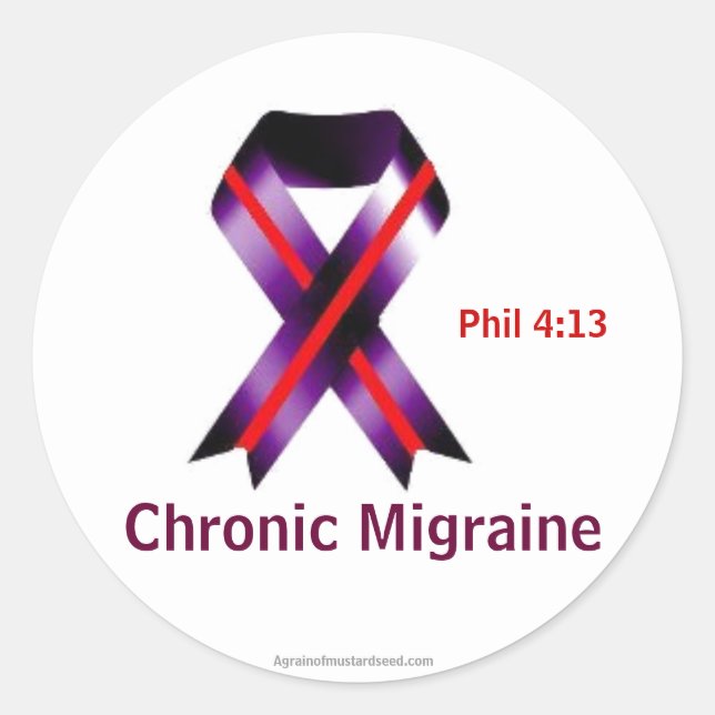 Chronic Migraine Awareness Classic Round Sticker (Front)