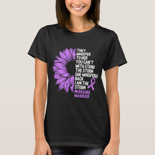 Chronic Migraine Awareness Purple Ribbon the Storm T_Shirt