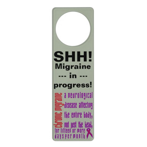 Chronic Migraine _ Neurological Disease Door Hangr Door Hanger