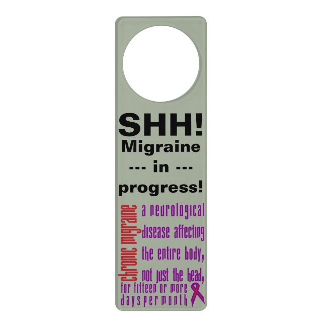 Chronic Migraine - Neurological Disease Door Hangr Door Hanger (Front)