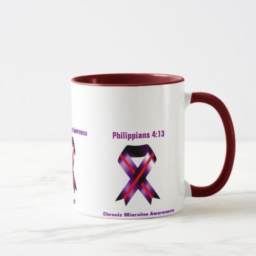 Chronic Migraine Philippians 413 Cancer Awareness Mug