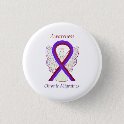 Chronic Migraines Awareness Ribbon Angel Buttons