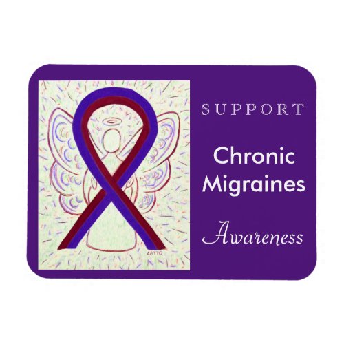 Chronic Migraines Awareness Ribbon Angel Magnet
