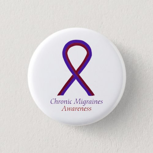 Chronic Migraines Awareness Ribbon Button Pins