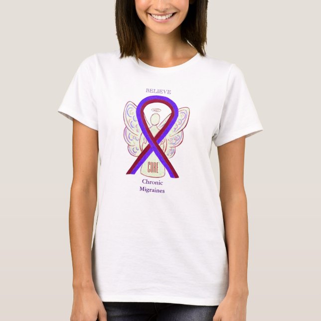 Chronic Migraines Awareness Ribbon Custom Shirts (Front)