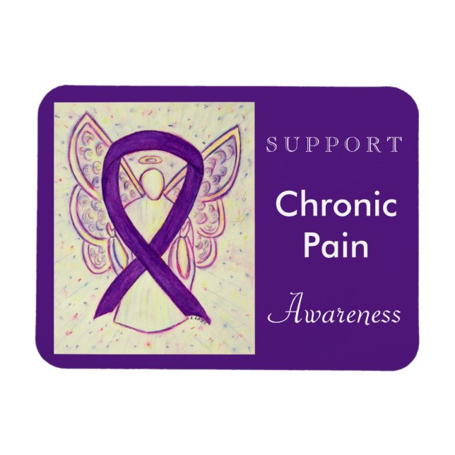 Chronic Pain Awareness Ribbon Angel Custom Magnet (Horizontal)