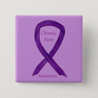 Chronic Pain Awareness Ribbon Custom Art Pin