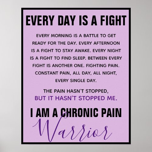 Chronic Pain Warrior fully customizable Poster