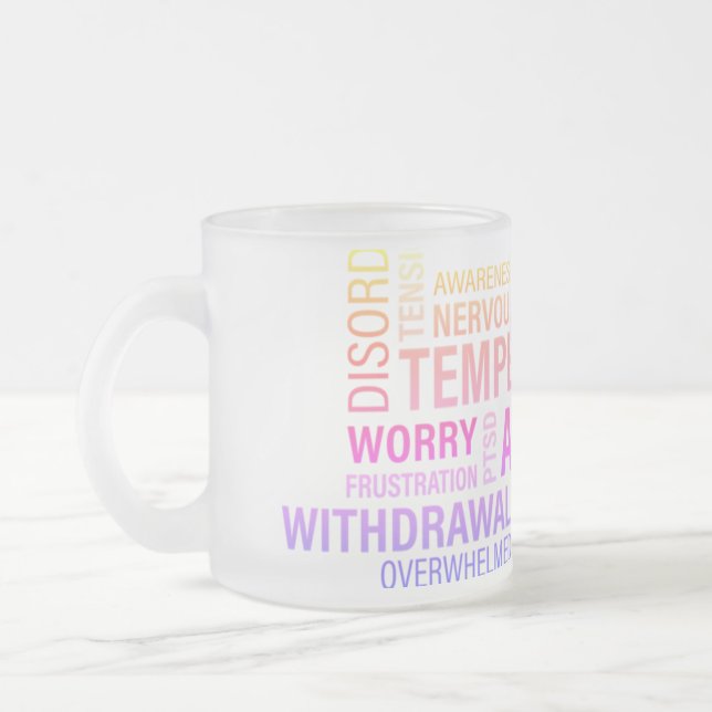 Chronic Word Cloud.. Frosted Glass Coffee Mug (Left)