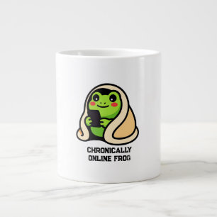 chronically online Frog Funny Meme Giant Coffee Mug