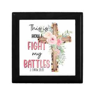 Chronicles 20:15 Floral Cross Christian Gift Box