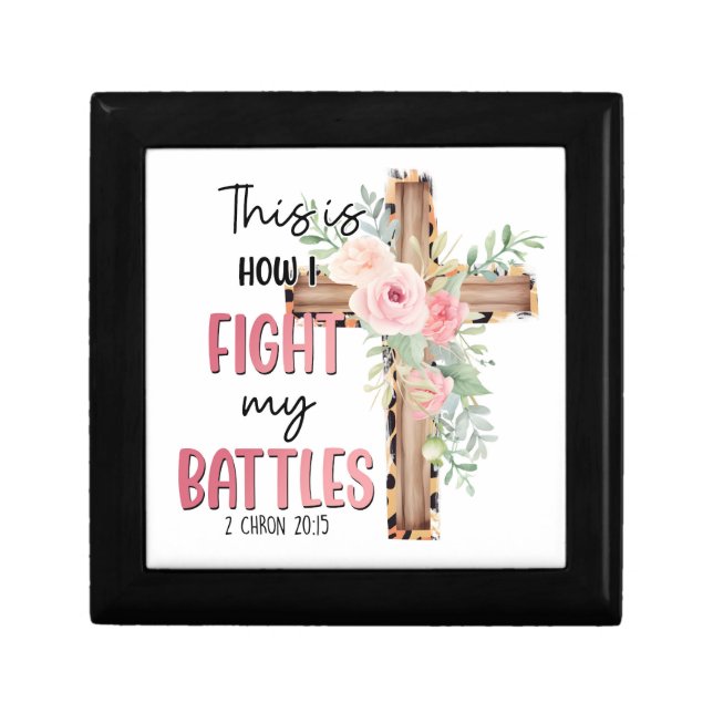 Chronicles 20:15 Floral Cross Christian Gift Box (Front)
