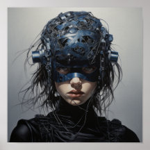 Chronicles of Valor: Futuristic Superheroine Poste