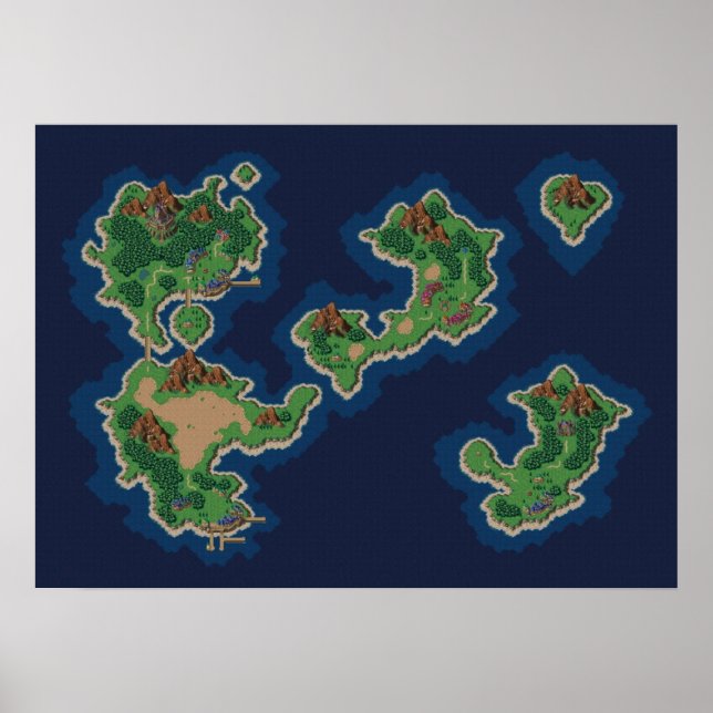 Chrono Trigger Present Map Pixel Art Poster (Front)