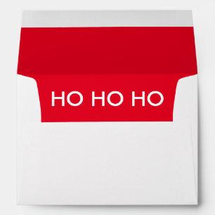 Chrsitmas Card Envelope Ho Ho Ho Holiday Red