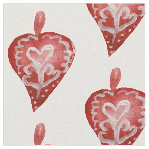 Chrsitmas Toys Red hearts Fabric