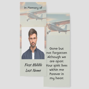 Chrstian Memorial Keepsakes Pilot Airplane Sunset Bookmarks
