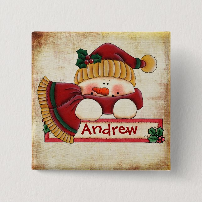 Chrtimstas Stocking Label button (Front)