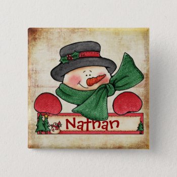 Chrtimstas Stocking Label Button by customized_creations at Zazzle