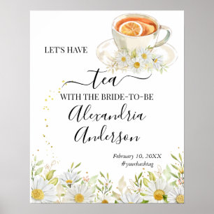 Chrysanthe Greenery Tea Bridal Shower Welcome Sign