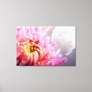 Chrysanthemum and Moon Canvas Print