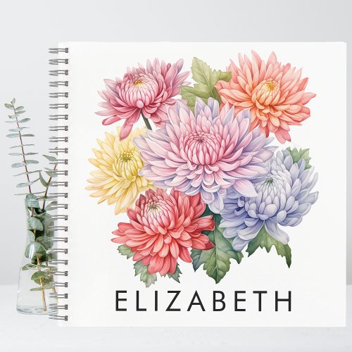 Chrysanthemum Birth Month Flower Gift For Her Notebook