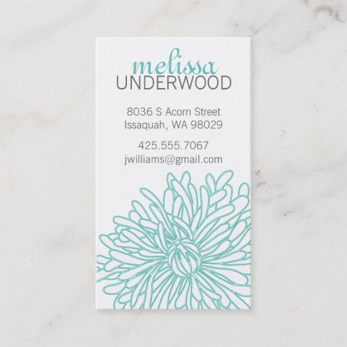 Chrysanthemum Blossom Calling Card Business Card Templates