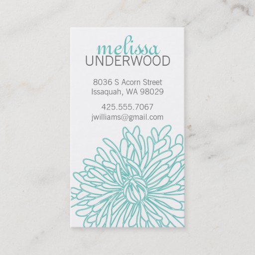 Customizable Chrysanthemum Blossom Calling Card Business Card Templates