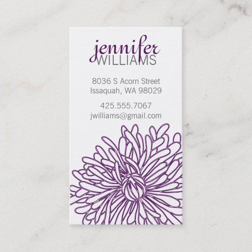 Customizable Chrysanthemum Blossom Calling Card Business Card Templates