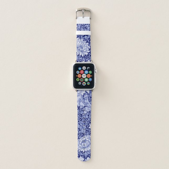 Chrysanthemum Blue, William Morris Apple Watch Band (Front)