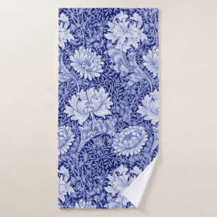 Chrysanthemum Blue, William Morris Bath Towel